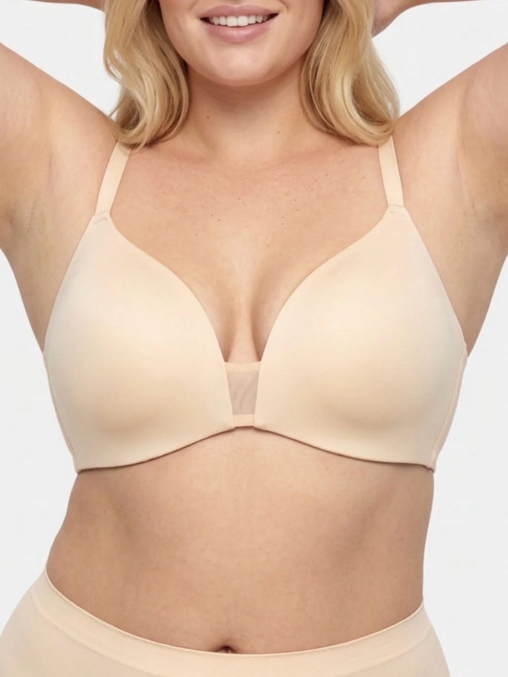Underoutfit 1297 The Comfort Plunge Sand Tan Nude Size Large